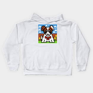 Charlie The Shorty Jack Russell Terrier Puppy Pixel Art Kids Hoodie